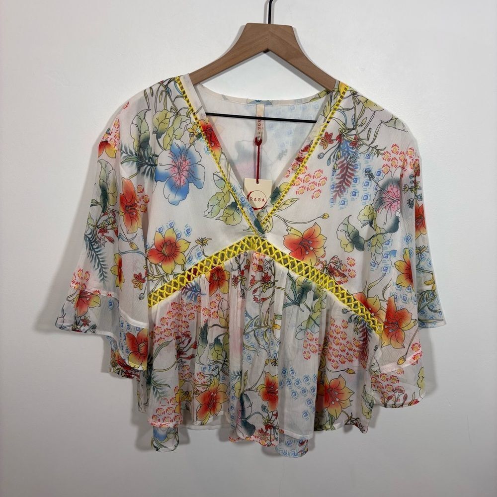 RAGA NATURA TUNIC tropical floral NEW with tags Size small